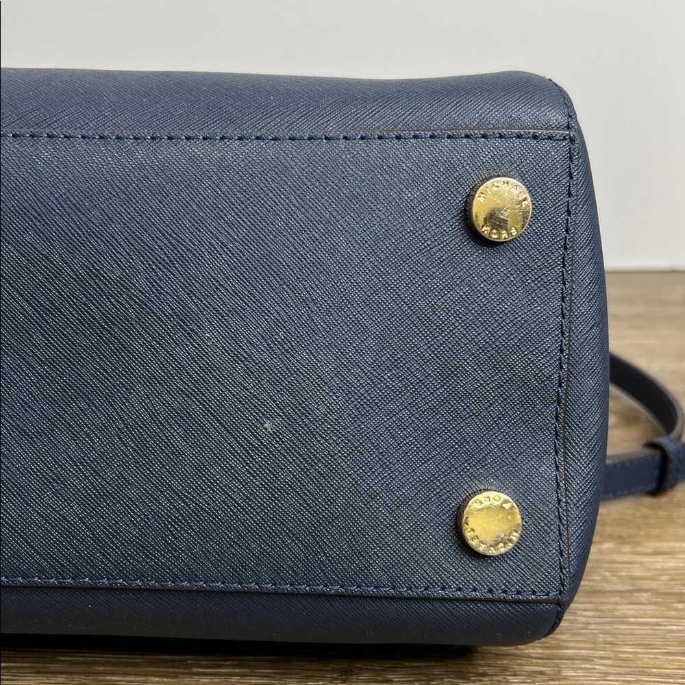 Michael Kors “CIARA” Navy Saffiano Leather Satchel (Size Medium) - Picture 9 of 14
